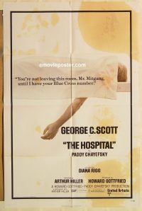 g576 HOSPITAL one-sheet movie poster '71 George C. Scott, rare style!