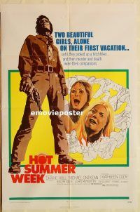 g580 HOT SUMMER WEEK one-sheet movie poster '72 Hull, Ontkean