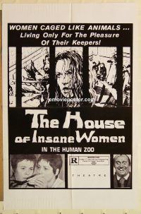 g584 HOUSE OF INSANE WOMEN 1sh R1976 Rafael Moreno Alba's Las melancolicas, House of Insane Women!