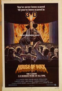 g586 HOUSE OF WAX one-sheet movie poster R81 great 3D horror image!