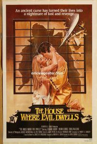 g589 HOUSE WHERE EVIL DWELLS one-sheet movie poster '82 Solie artwork!