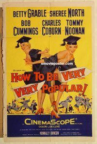 g590 HOW TO BE VERY, VERY POPULAR one-sheet movie poster '55 Grable