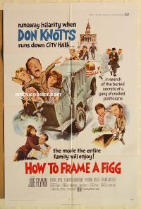 g591 HOW TO FRAME A FIGG one-sheet movie poster '71 Don Knotts, Joe Flynn