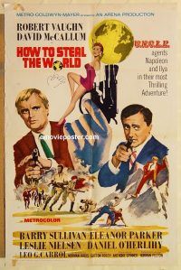 g593 HOW TO STEAL THE WORLD one-sheet movie poster '68 Robert Vaughn, UNCLE