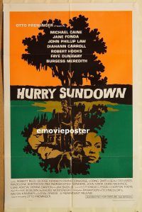 g604 HURRY SUNDOWN one-sheet movie poster '67 Michael Caine, Jane Fonda
