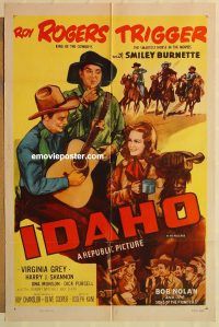 g613 IDAHO one-sheet movie poster R55 Roy Rogers, Smiley Burnette