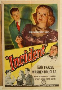 g618 INCIDENT one-sheet movie poster '48 Jane Frazee, Warren Douglas