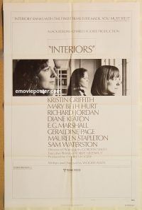 g624 INTERIORS style B one-sheet movie poster '78 Woody Allen, Diane Keaton