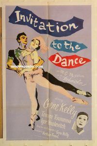 g629 INVITATION TO THE DANCE one-sheet movie poster '57 Gene Kelly