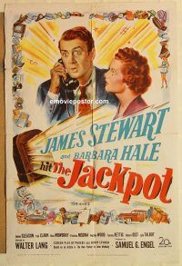 g639 JACKPOT one-sheet movie poster '50 James Stewart, Barbara Hale