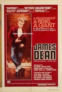 g641 JAMES DEAN 1st AMERICAN TEENAGER one-sheet movie poster '76 biography!