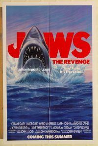 g645 JAWS: THE REVENGE advance one-sheet movie poster '87 it's personal!