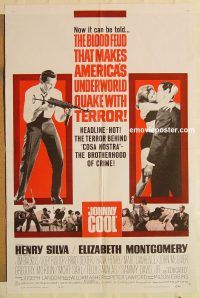 g649 JOHNNY COOL one-sheet movie poster '63 Sammy Davis Jr film noir!