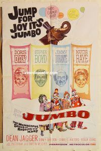 g653 JUMBO one-sheet movie poster '62 Doris Day, Jimmy Durante, circus!