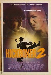 g663 KICKBOXER 2 one-sheet movie poster '91 Sasha Mitchell, martial arts!