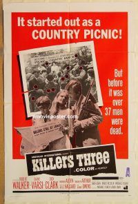 g667 KILLERS THREE one-sheet movie poster '68 AIP, crime spree!