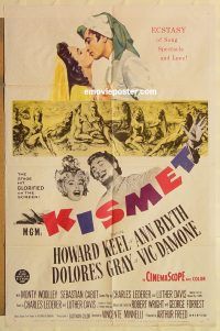 g671 KISMET one-sheet movie poster '56 Howard Keel, Ann Blyth