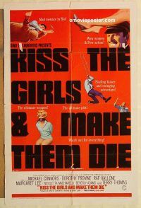 g674 KISS THE GIRLS & MAKE THEM DIE one-sheet movie poster '66