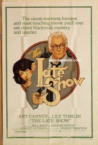 g695 LATE SHOW one-sheet movie poster '77 Richard Amsel artwork!