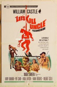 g703 LET'S KILL UNCLE one-sheet movie poster '66 William Castle horror!
