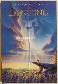 g711 LION KING DS one-sheet movie poster '94 classic Walt Disney cartoon!