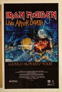 g630 IRON MAIDEN WORLD SLAVERY TOUR 1sh 1986 great artwork of Eddie by Derek Riggs, heavy metal!