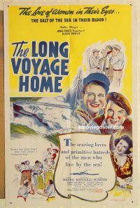 g719 LONG VOYAGE HOME one-sheet movie poster R40s John Wayne, John Ford