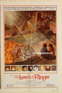 g721 LORD OF THE RINGS style B one-sheet movie poster '78 JRR Tolkien, Bakshi