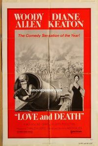 g723 LOVE & DEATH style C one-sheet movie poster '75 Woody Allen, Keaton