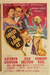 g728 LOVELY TO LOOK AT one-sheet movie poster '52 Kathryn Grayson, Skelton