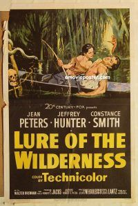 g734 LURE OF THE WILDERNESS one-sheet movie poster '52 Jean Peters