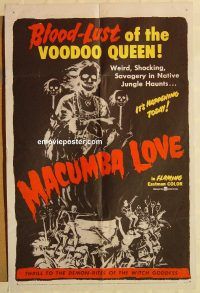 g739 MACUMBA LOVE one-sheet movie poster '60 cool voodoo horror art!