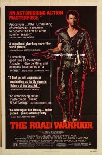g742 MAD MAX 2: THE ROAD WARRIOR style B one-sheet movie poster '82 Gibson