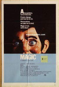 g745 MAGIC one-sheet movie poster '78 Anthony Hopkins, Ann-Margret