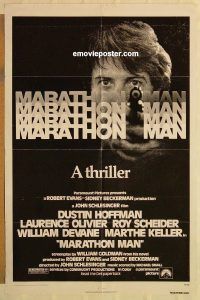 g758 MARATHON MAN one-sheet movie poster '76 Dustin Hoffman, Olivier