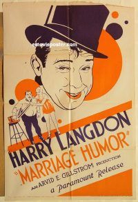 g765 MARRIAGE HUMOR one-sheet movie poster '33 Harry Langdon, Barrett