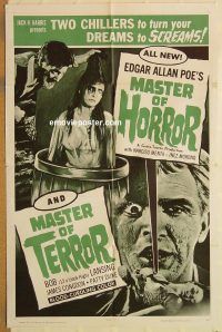 g771 MASTER OF HORROR/4D MAN one-sheet movie poster '65 Master of Terror!