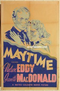 g773 MAYTIME Canadian one-sheet movie poster '37 Jeanette MacDonald, Eddy
