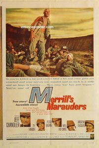 g779 MERRILL'S MARAUDERS one-sheet movie poster '62 Sam Fuller, WWII