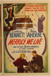 g780 MERRILY WE LIVE one-sheet movie poster R48 Constance Bennett, Aherne