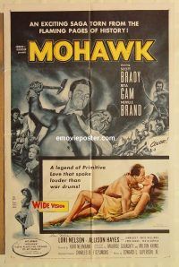 g788 MOHAWK signed one-sheet movie poster '56 Lori Nelson
