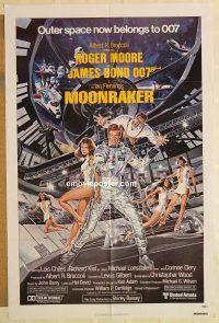 g794 MOONRAKER one-sheet movie poster '79 Roger Moore as James Bond!