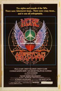 g798 MORE AMERICAN GRAFFITI one-sheet movie poster '79 Paul Le Mat