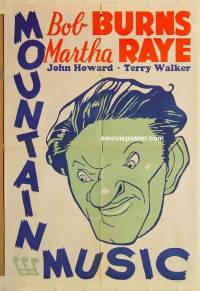 g011 MOUNTAIN MUSIC Leader Press one-sheet movie poster '37 Burns, Raye