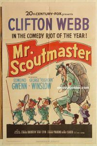 g801 MR SCOUTMASTER one-sheet movie poster '53 Clifton Webb, Edmund Gwenn