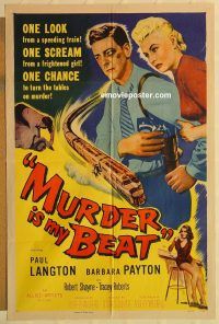 g804 MURDER IS MY BEAT one-sheet movie poster '55 Edgar Ulmer film noir!