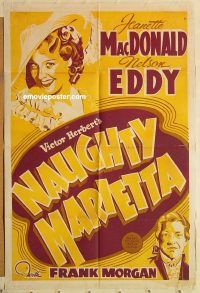 g820 NAUGHTY MARIETTA Canadian one-sheet movie poster '35 MacDonald, Eddy