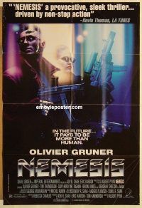 g821 NEMESIS one-sheet movie poster '93 Olivier Gruner, cool sci-fi!