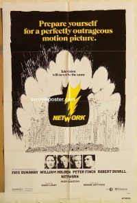 g823 NETWORK one-sheet movie poster '76 William Holden, Peter Finch