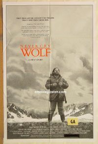 g825 NEVER CRY WOLF one-sheet movie poster '83 Carroll Ballard